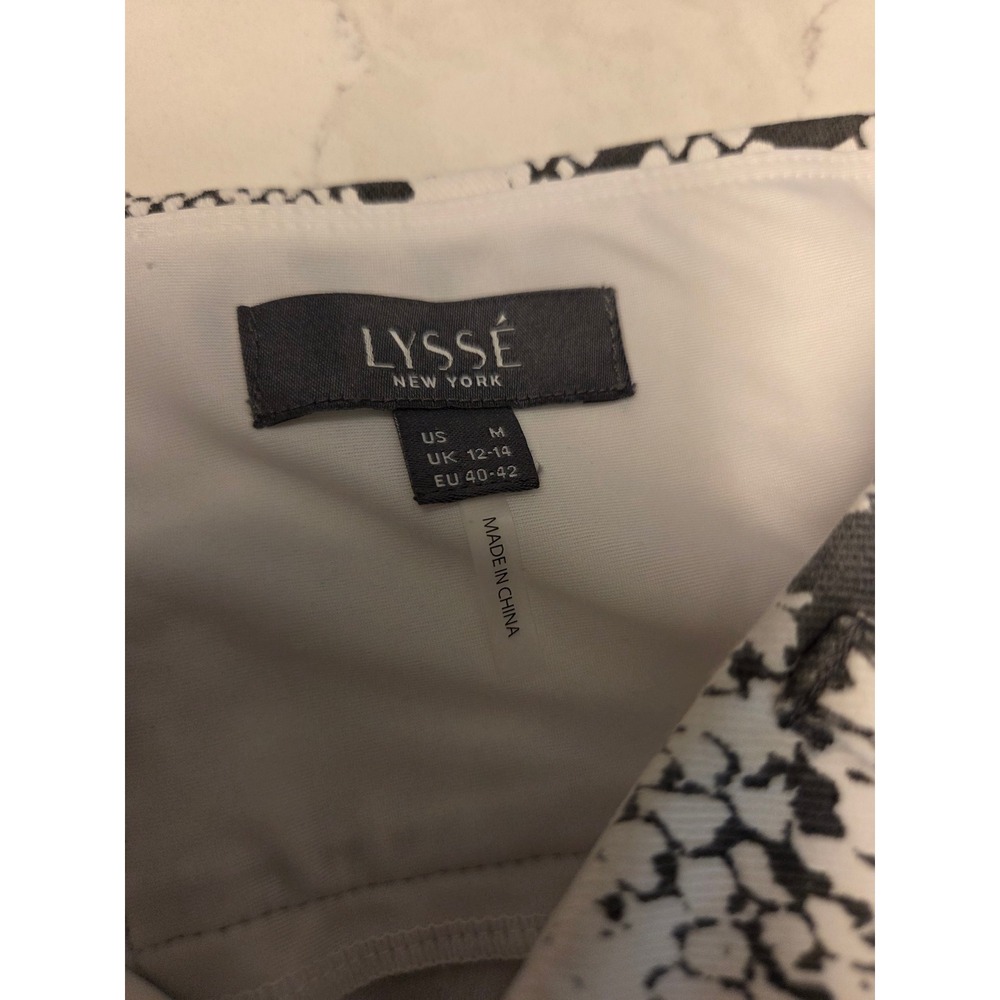 Lysse Snake Print Crop Pants Grey White Metallic Side Stripe Straight Leg 28 - Picture 10 of 10